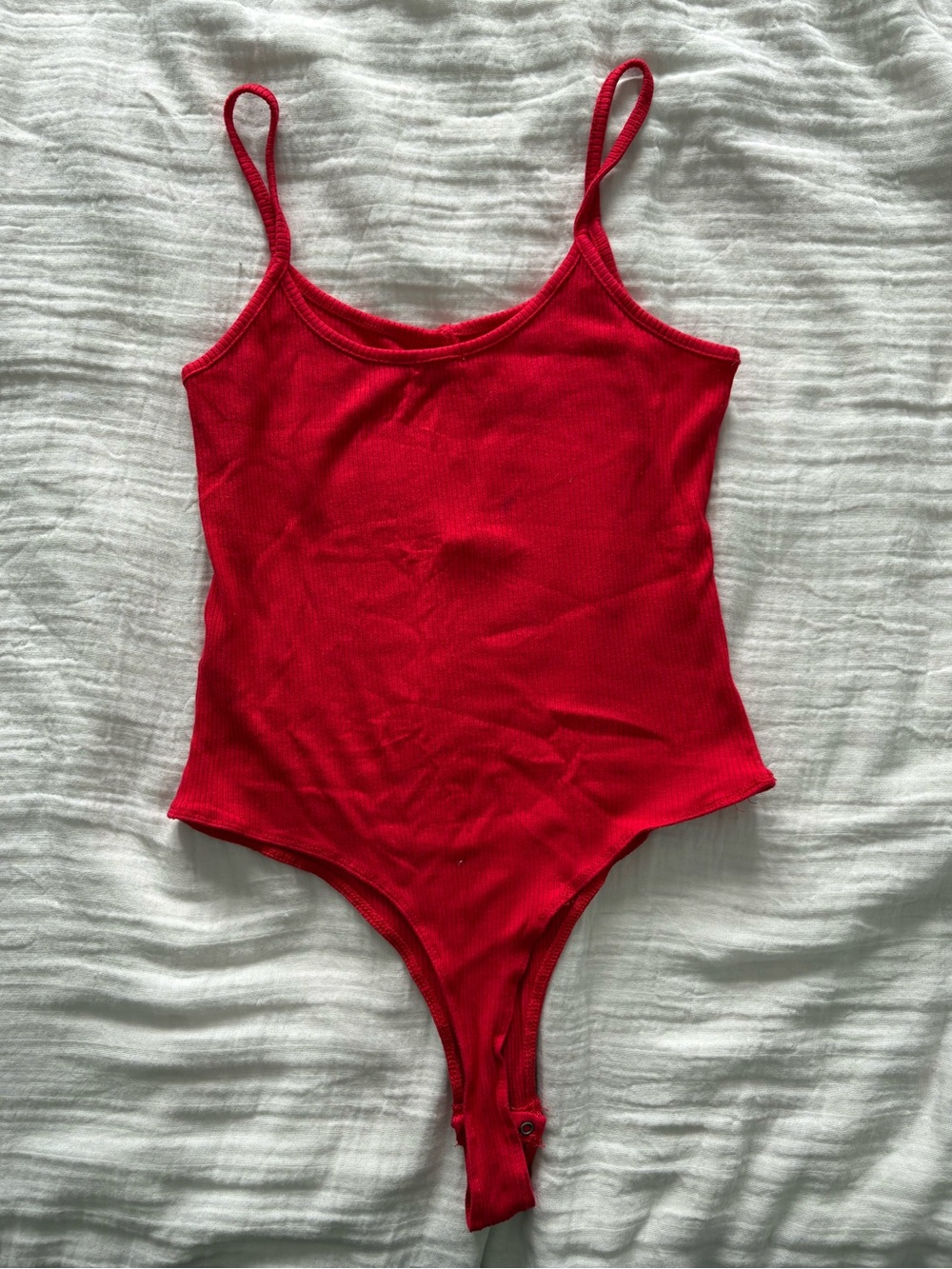Garage Red Ribbed Bodysuit - Picture 2 of 5